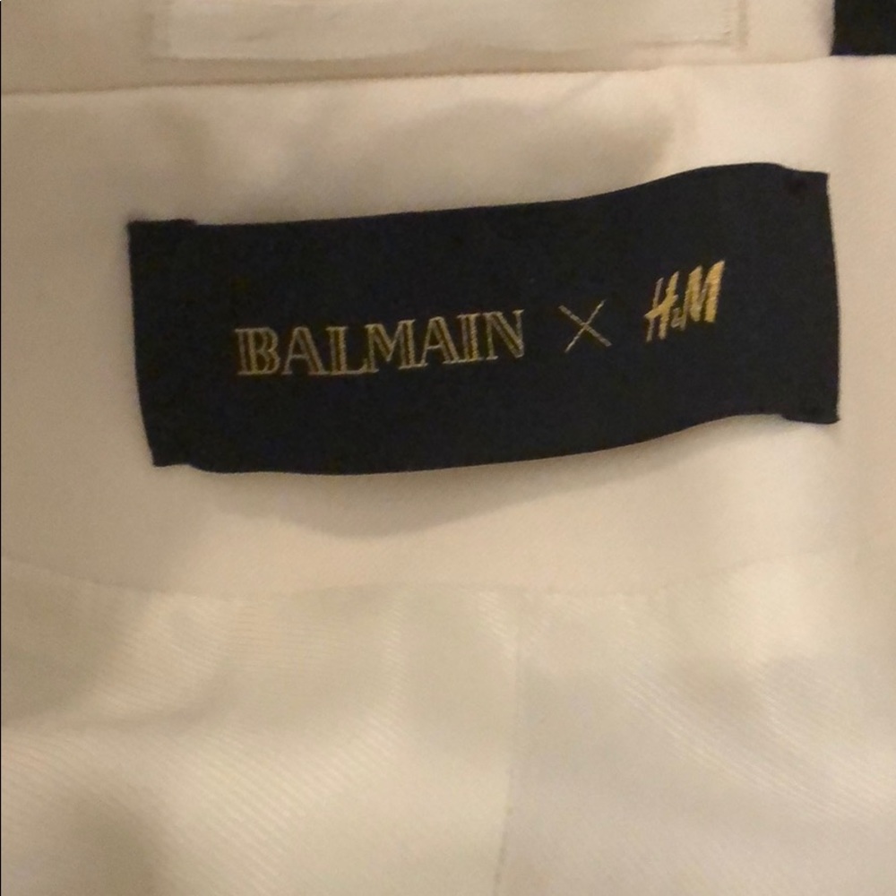 BALMAIN H&M Blazer Jacket in White Cream Size 8 - Picture 5 of 8